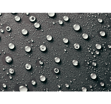 Gray roller blind gray bathroom wall mural with bubbles - TenStickers