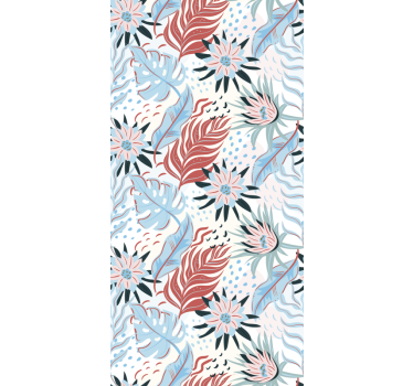 Tropical Foliage Pattern flower roller blind - TenStickers