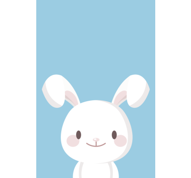 White rabbit Nordic roller blind - TenStickers