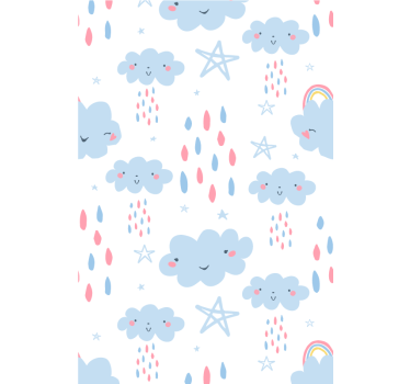 Multicolor rain Cloud roller blind - TenStickers