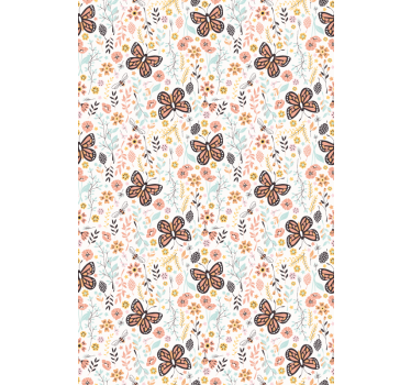 Butterfly Garden Pattern flower roller blind - TenStickers