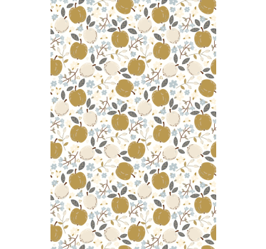 Apple Floral Print fruit and vegetable roller blind - TenStickers
