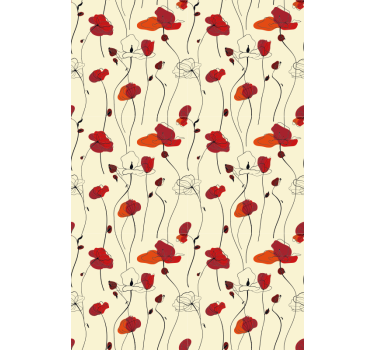 Poppies Classic roller blind - TenStickers