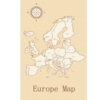 Vintage Europe World map blind - TenStickers