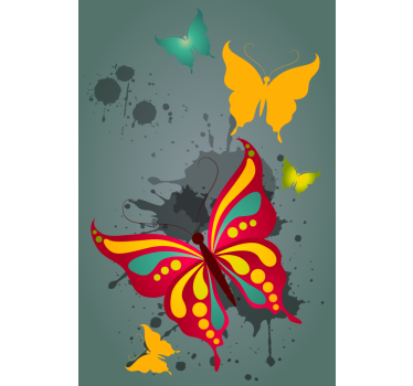 Vibrant Splash butterfly roller blind - TenStickers