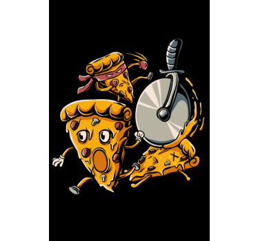 Animated Pizza Slices fun roller blind - TenStickers