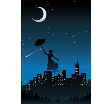 Mary Poppins flying TV series blind - TenStickers