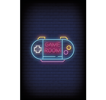 Game room with neon light Geek blind - TenStickers