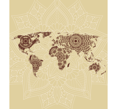 Mandala Global Tapestry world map roller blind - TenStickers