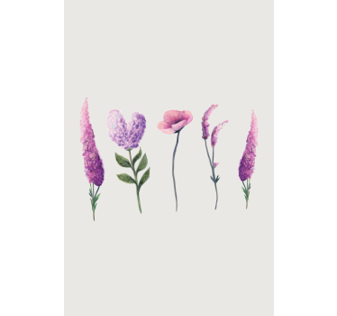 Purple Flower drawings  Flower roller blind - TenStickers