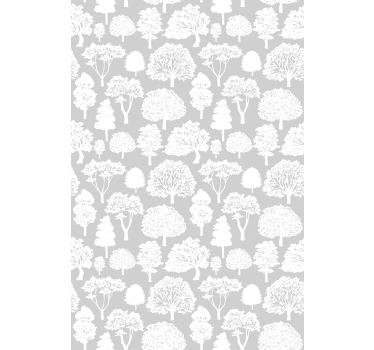 White and grey trees Tree roller blind - TenStickers