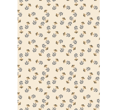 Beige minimalistic pattern flowers and plants roller blind - TenStickers