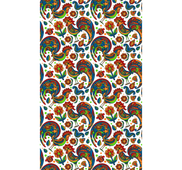 Colorful roosters animal roller blind - TenStickers
