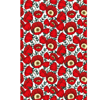 Classic red poppies Flower roller blind - TenStickers