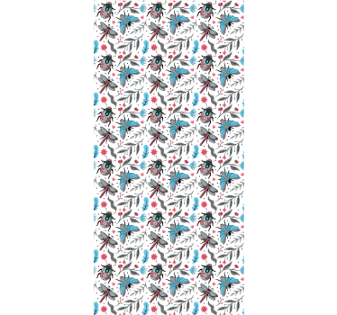 Winged insects and flora flowers and plants roller blind - TenStickers