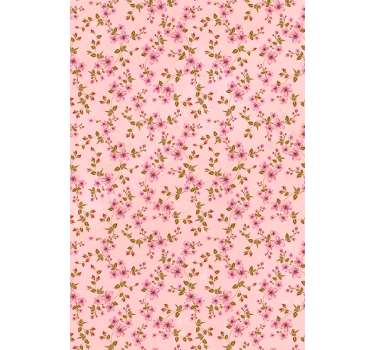 Pink elegant pattern flowers and plants roller blind - TenStickers