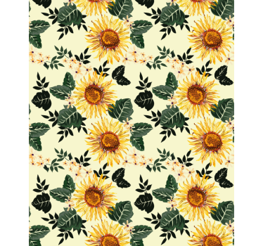 Vintage sunflower Flower roller blind - TenStickers