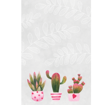 Pink and green cactus Master bedroom window blind - TenStickers