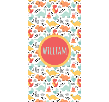 Dinosaur roller blind baby dinosaurs with name circle - TenStickers