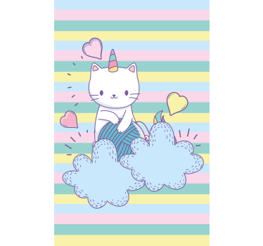 Unicorn cat on clouds Kids blind - TenStickers