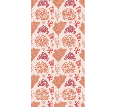 Coral Botanical Pattern flowers and plants roller blind - TenStickers