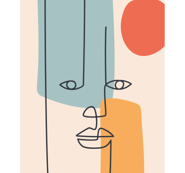 Artistic drawn face Blind art - TenStickers