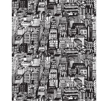 City Skyline Overview world map roller blind - TenStickers
