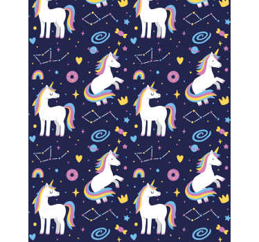 Unicorn pattern with symbols Kids blind - TenStickers