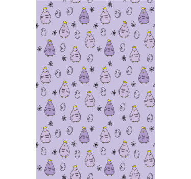 Purple chickens pattern animal roller blind - TenStickers
