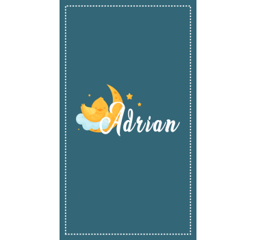 Moonlit chick with name children room roller blind - TenStickers
