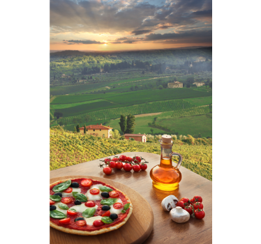 Tuscan tomatoes views Fruit and vegetable roller blind - TenStickers