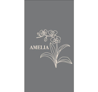 Elegant gray design flowers and plants roller blind - TenStickers