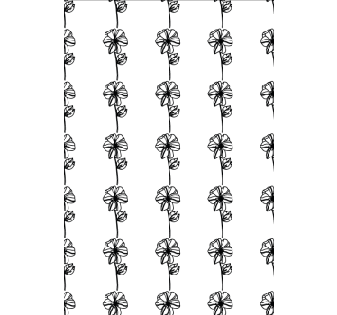 Black vertical flowers flower roller blind - TenStickers