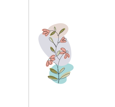 Charming Floral Stems flowers and plants roller blind - TenStickers