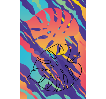 Abstract leaf motifs modern roller blind - TenStickers