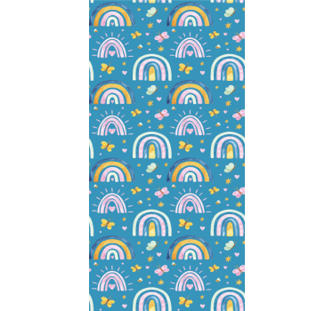 Rainbow butterflies design children room roller blind - TenStickers