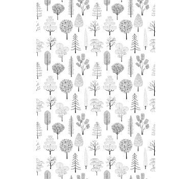 Grey minimalist trees scandinavian roller blind - TenStickers