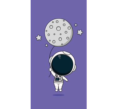 Astronaut holding moon fun roller blind - TenStickers