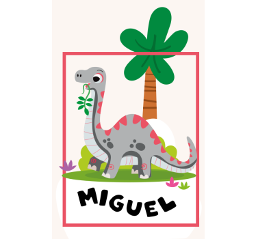 Langer hals with name dinosaur roller blind - TenStickers