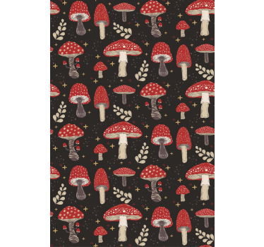 Red mushrooms pattern Kitchen window blind - TenStickers