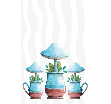 Mushroom Plant Pots flowers and plants roller blind - TenStickers