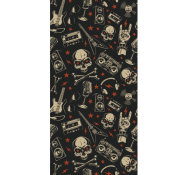 Skulls and instruments original roller blind - TenStickers