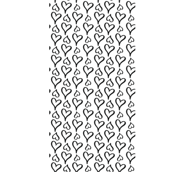 Black and white hearts romantic roller blind - TenStickers