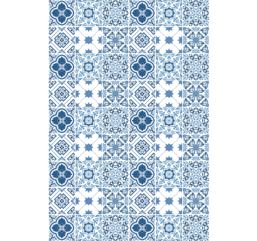 Intricate blue patterns bathroom roller blind - TenStickers