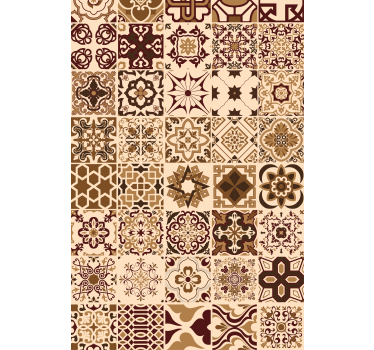 Geometric beige tiles roller blind - TenStickers