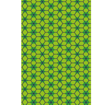Green roller blind with green geometric patterns - TenStickers