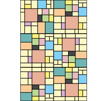 Patchwork color blocks Living room roller blind - TenStickers