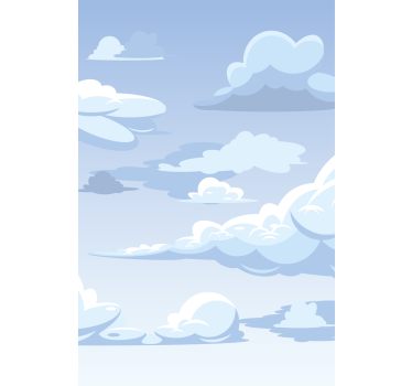Blue drawing motif cloud roller blind - TenStickers