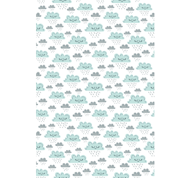Blue rainy pattern cloud roller blind - TenStickers
