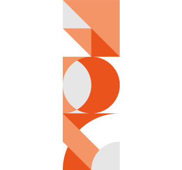 Orange white color block Living room roller blind - TenStickers